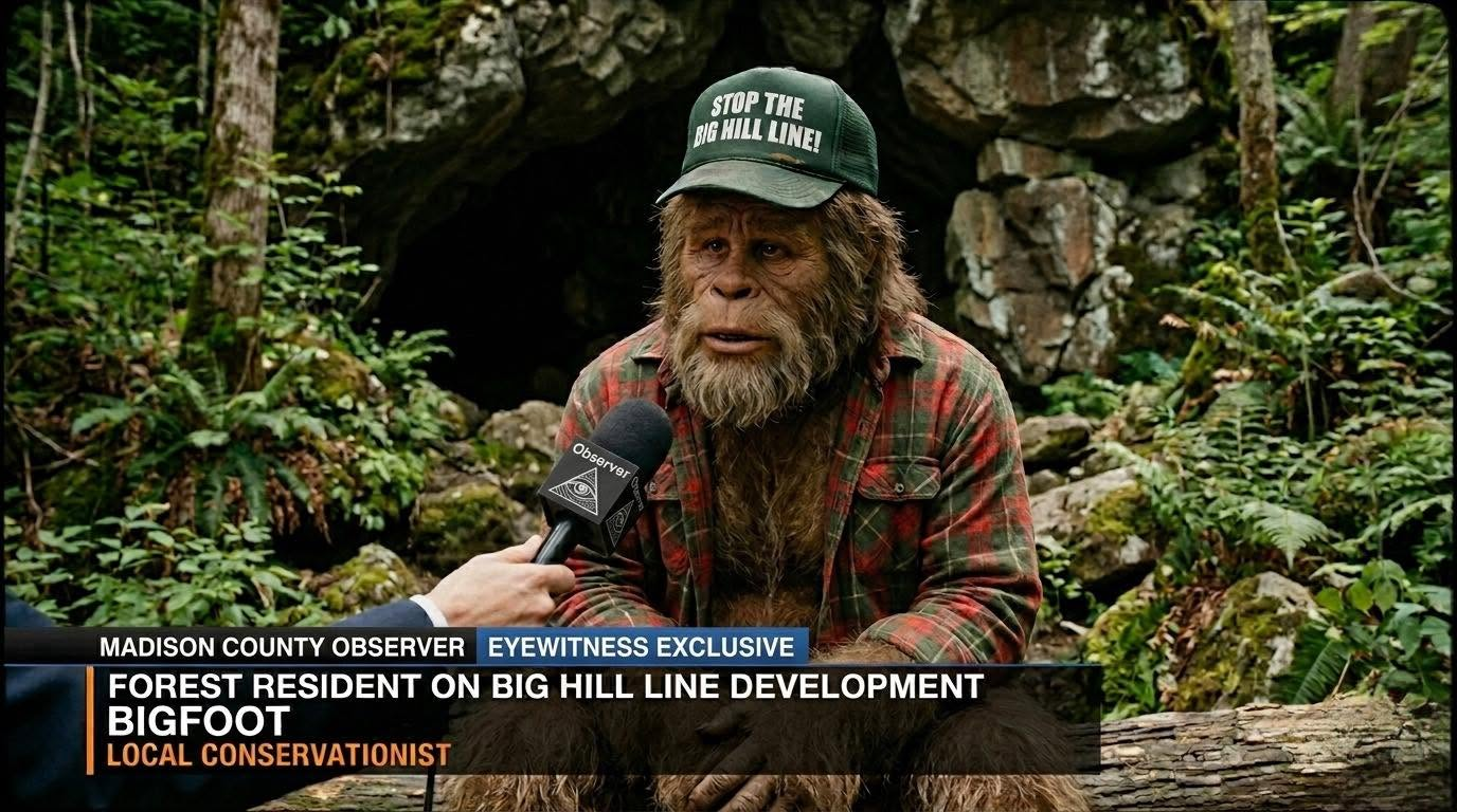 Sasquatch interviewed near Owsley Fork Reservoir